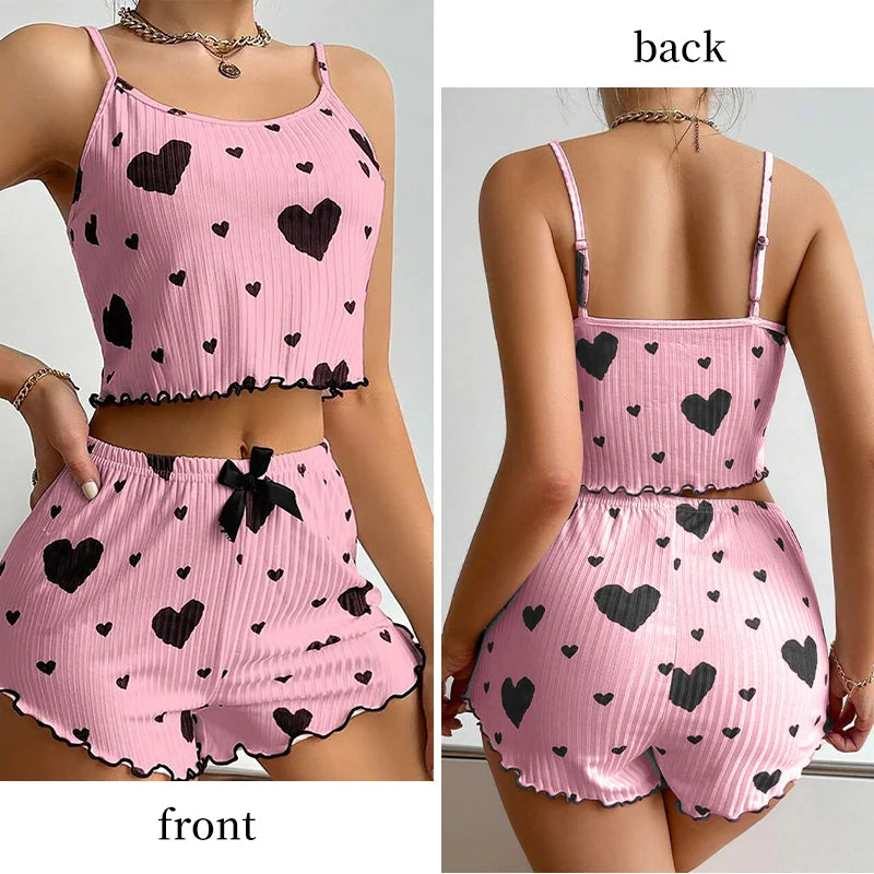 Women’s Pajama Set – 2 PCS Sleepwear Tank Top & Shorts