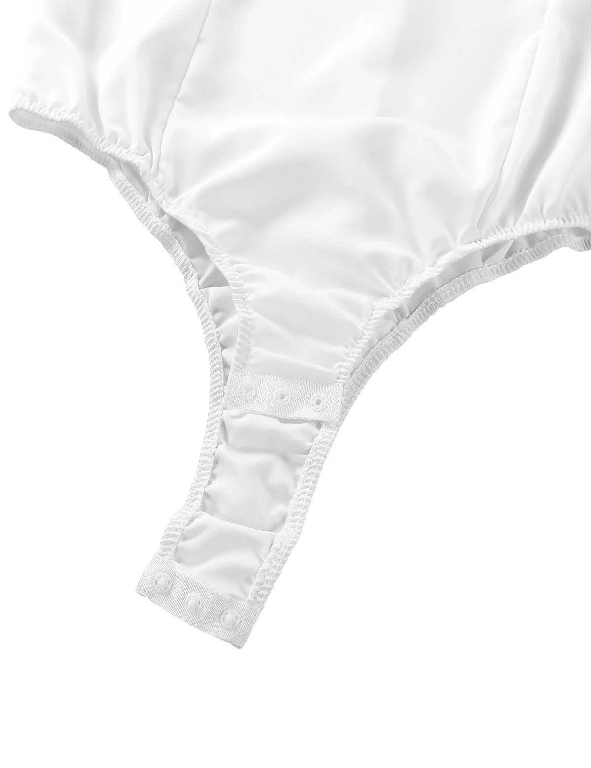 Women’s Slim White Long Sleeve Blouse – Office Work Shirt & Leotard Top