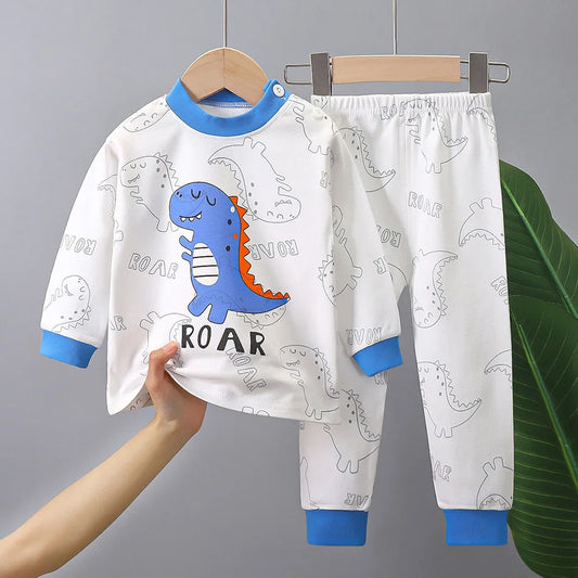 Soft Cotton Kids Pajama Set – Warm Unisex Cartoon Sleepwear