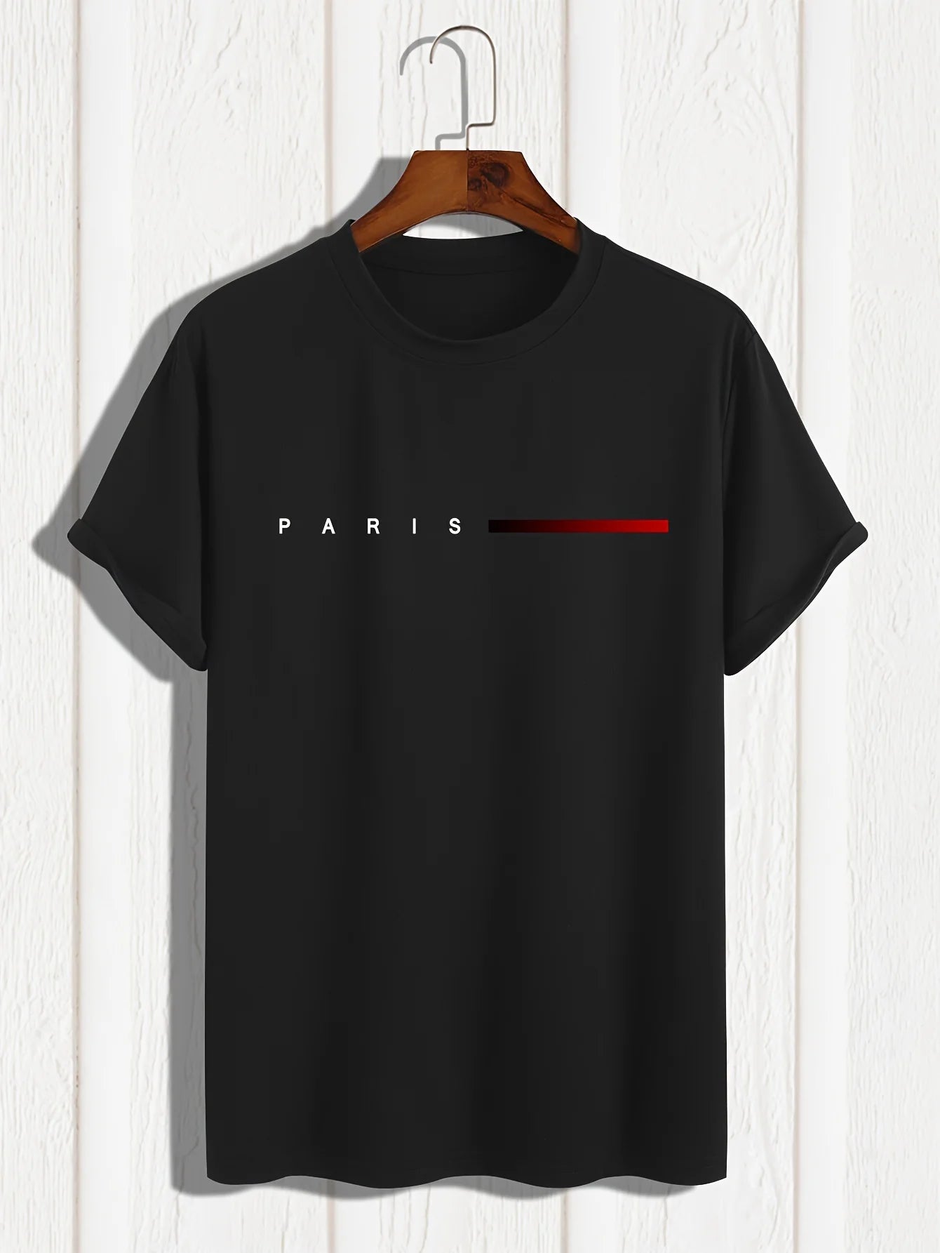 Men’s Cotton Summer T-Shirt – Slim Fit PARIS Print