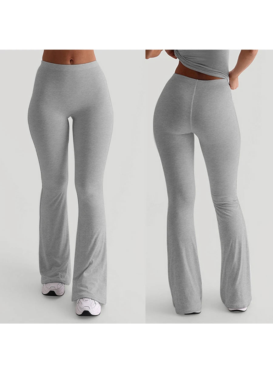 Women’s High Waist Flared Pants Trendy Bootcut Trousers