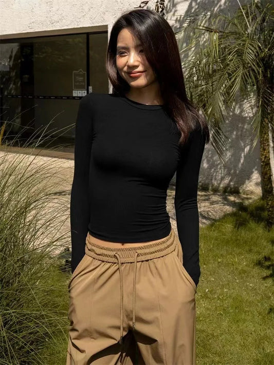 Casual Slim Fit Long Sleeve T-Shirt - Mishen Aura