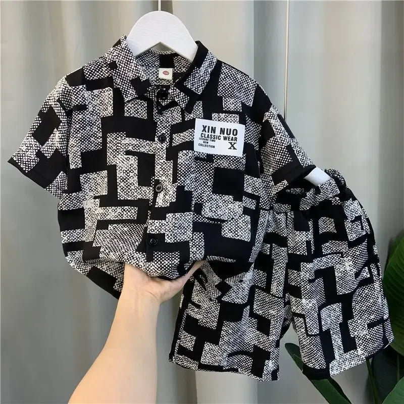 Kids 2PCS Ice Silk Set – Boys & Girls Short Sleeve