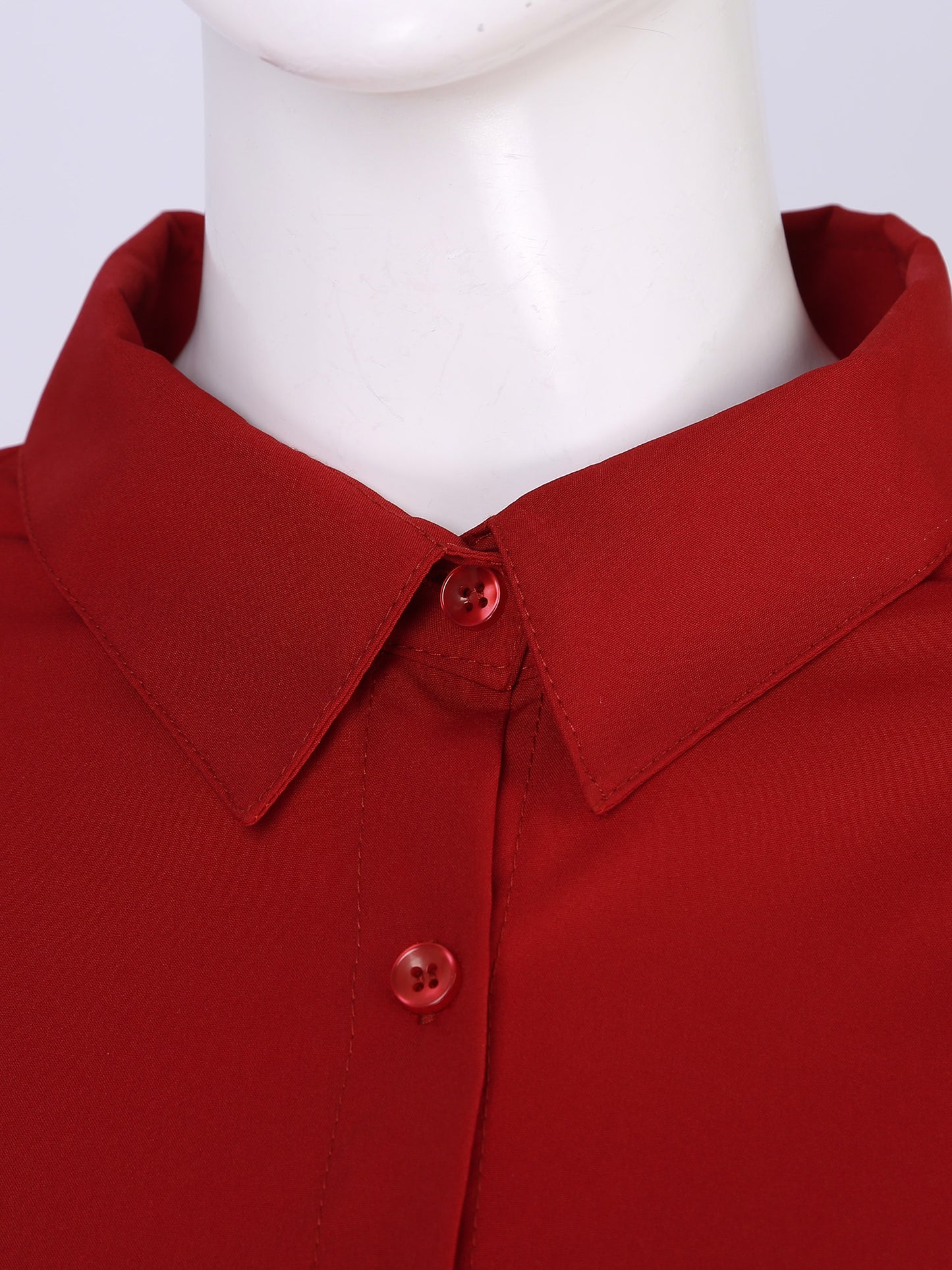 Women’s Slim White Long Sleeve Blouse – Office Work Shirt & Leotard Top