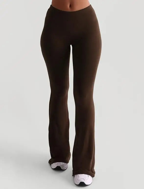 Women’s High Waist Flared Pants Trendy Bootcut Trousers