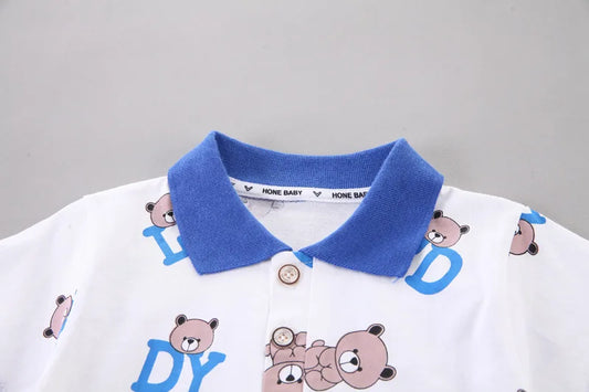 Baby Boys Cartoon Bear T-Shirt & Shorts Cotton