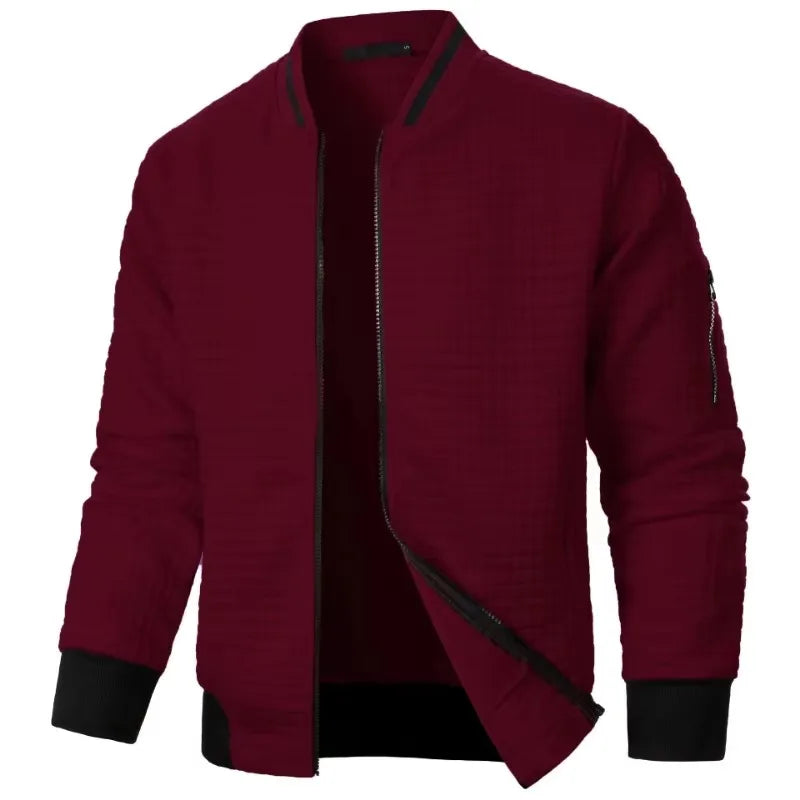 Men’s Zipper Baseball Jacket – Long Sleeve Streetwear Coat