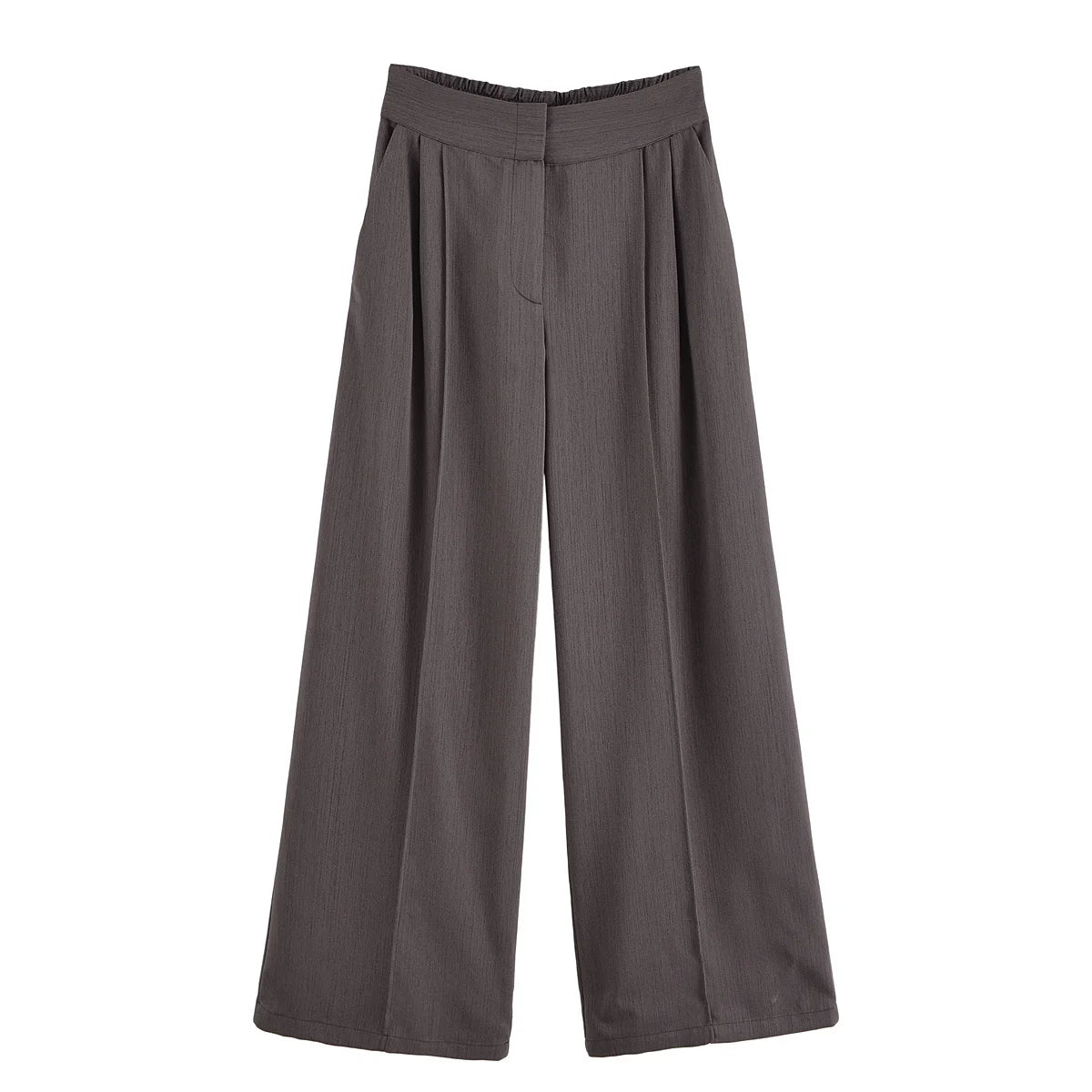 Short Sleeve Coat & High Waist Trousers Casual Outfit