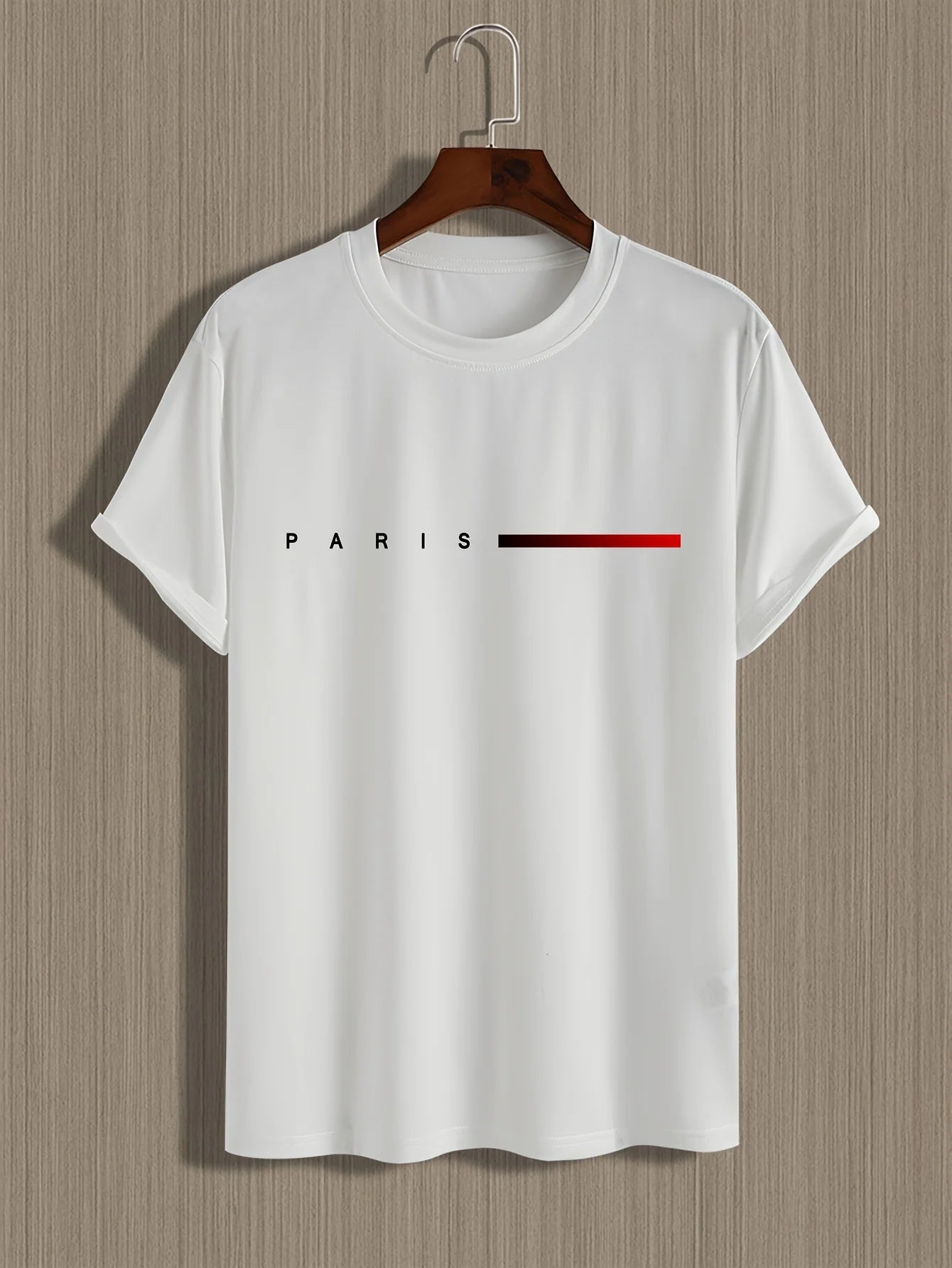 Men’s Cotton Summer T-Shirt – Slim Fit PARIS Print