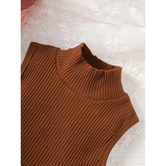 Fashion Girl Sleeveless T-shirt Leather Skirt - Mishen Aura