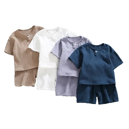 Kids Cotton Linen Outfit Set