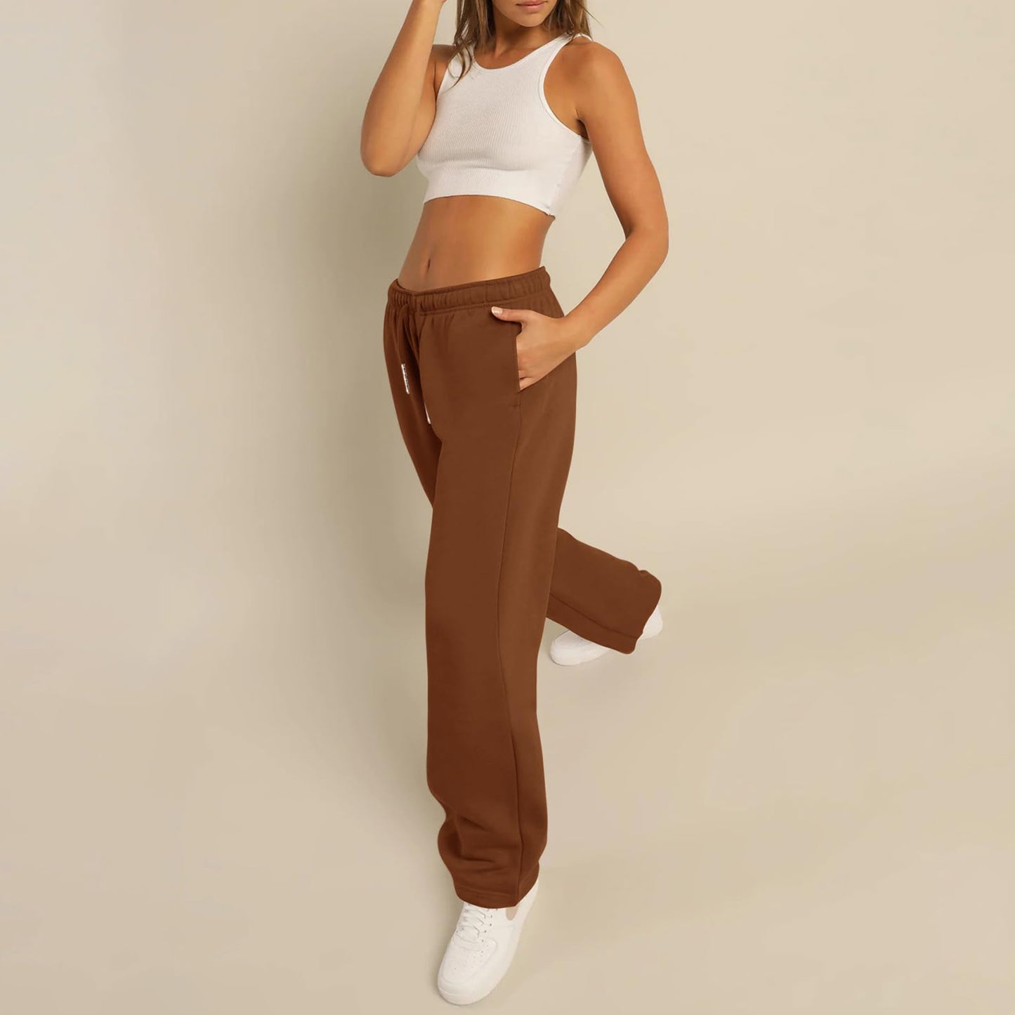 High Waist Wide Leg Joggers,