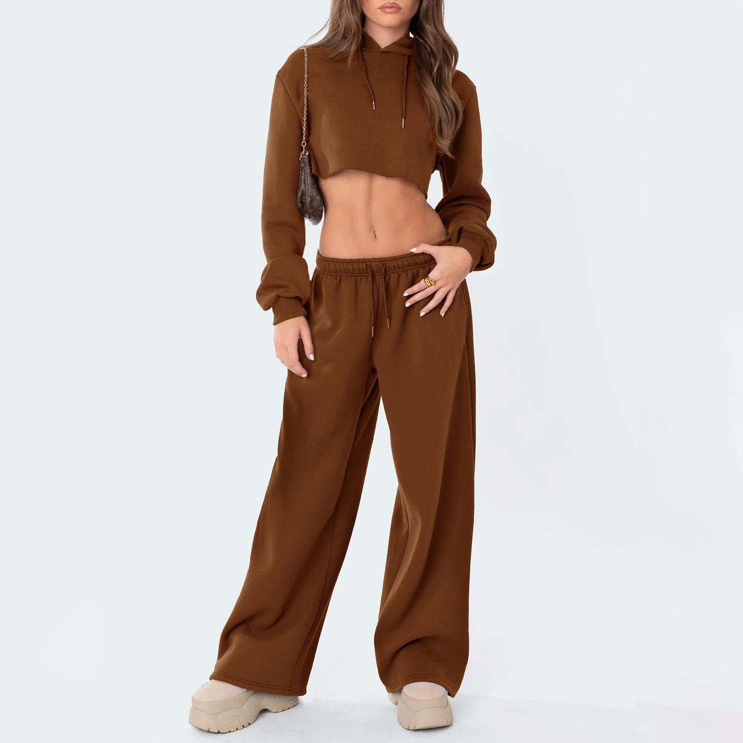High Waist Wide Leg Joggers,