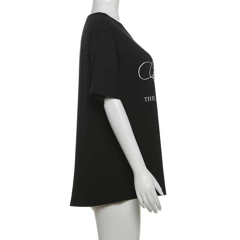 Women’s Summer Loose T-Shirt – Letter Print Streetwear Top