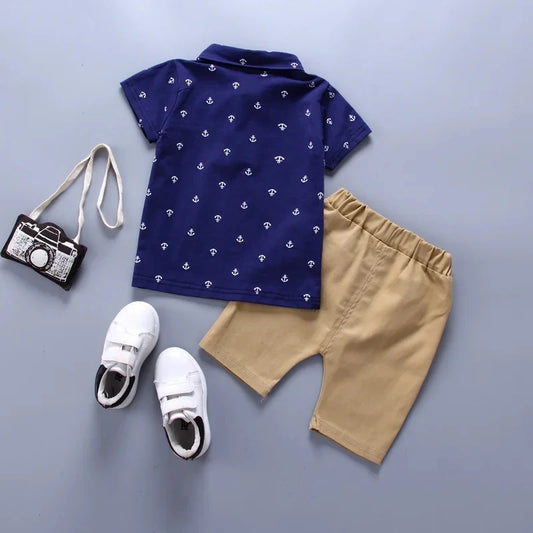 Baby Boys Summer Set – Cute Boat & Anchor Print