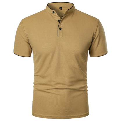 Men’s Stand Collar Short Sleeve T-Shirt