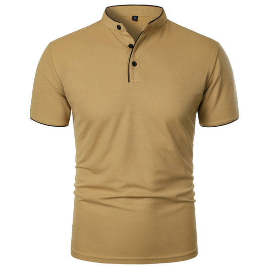 Men’s Stand Collar Short Sleeve T-Shirt