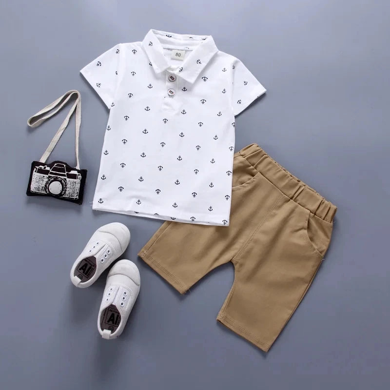 Baby Boys Summer Set – Cute Boat & Anchor Print