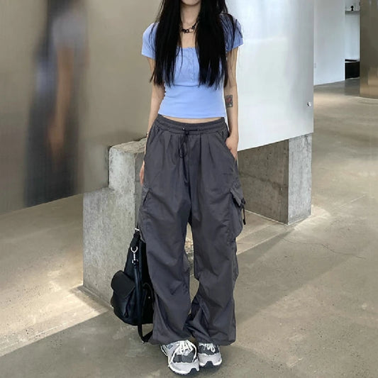 Women’s Cargo Pants – Low Waist Baggy Sweatpants
