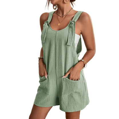 Women’s Summer Jumpsuit – Casual Sleeveless Loose Overalls