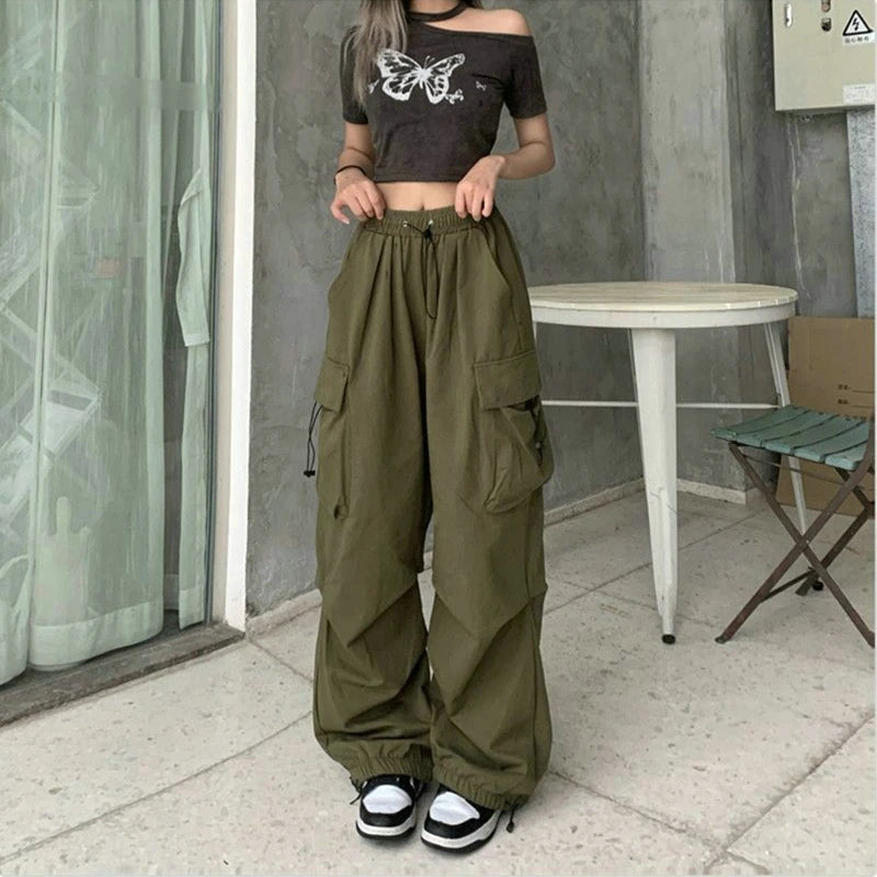 Women’s Cargo Pants – Low Waist Baggy Sweatpants