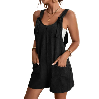 Women’s Summer Jumpsuit – Casual Sleeveless Loose Overalls