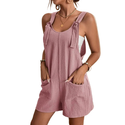 Women’s Summer Jumpsuit – Casual Sleeveless Loose Overalls