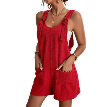 Women’s Summer Jumpsuit – Casual Sleeveless Loose Overalls