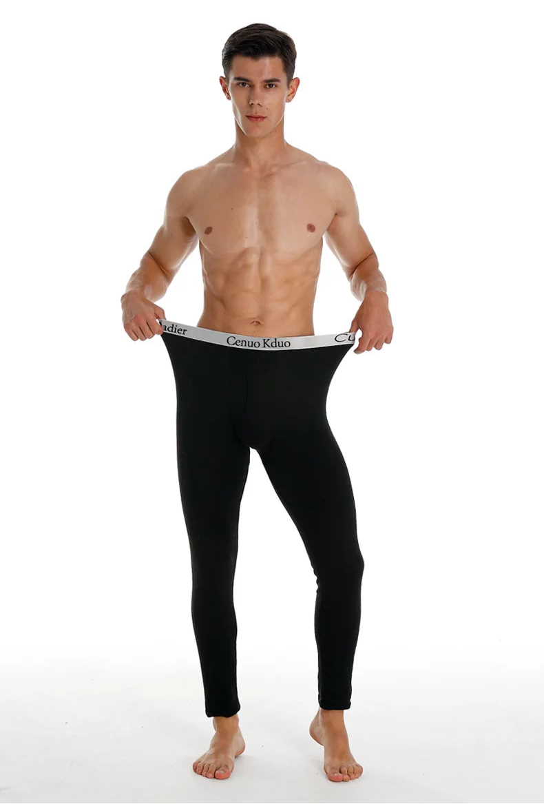 2024 New Men's Tight Sports Pants Slim Pants Autumn And Winter Thermal Pants Plush High Stretch Quick Drying Compression Pants