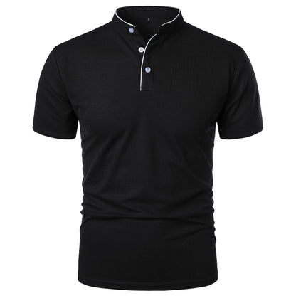 Men’s Stand Collar Short Sleeve T-Shirt