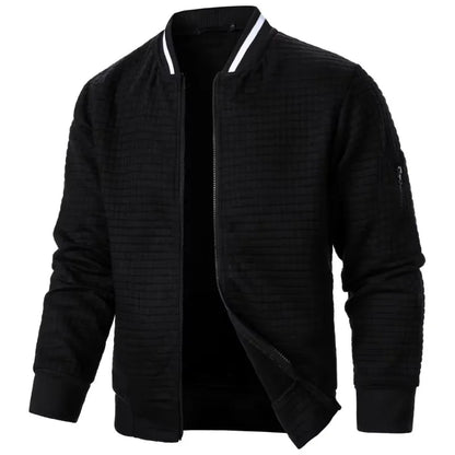 Men’s Zipper Baseball Jacket – Long Sleeve Streetwear Coat