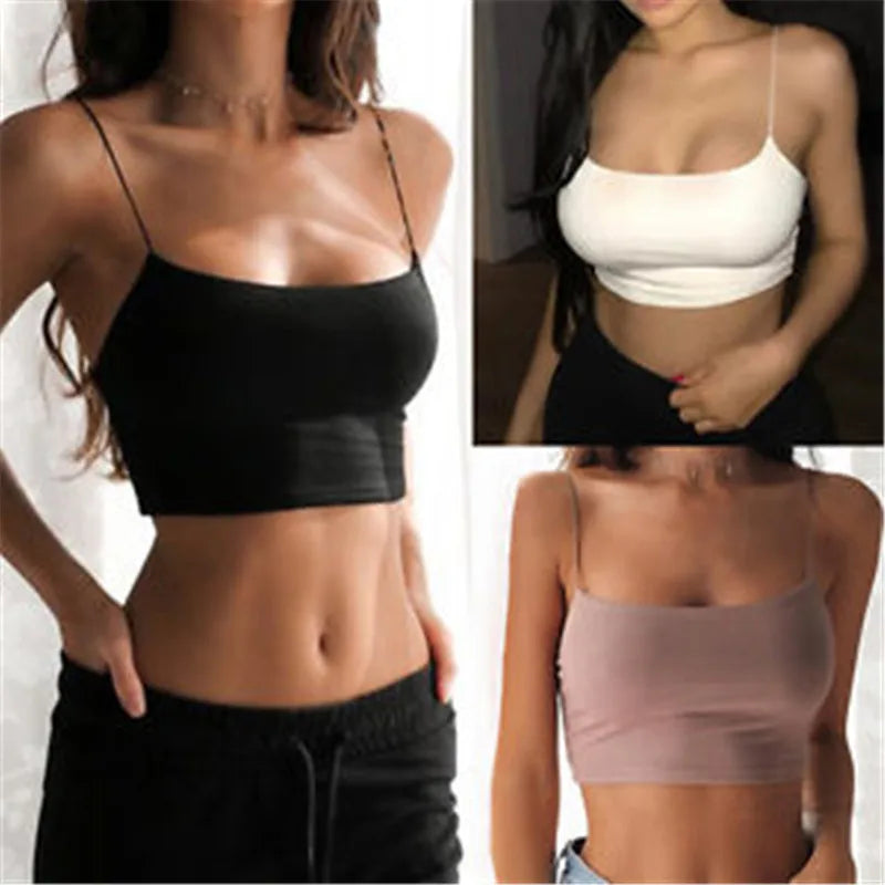 Black Halter Crop Top – Women’s Summer Backless Camisole