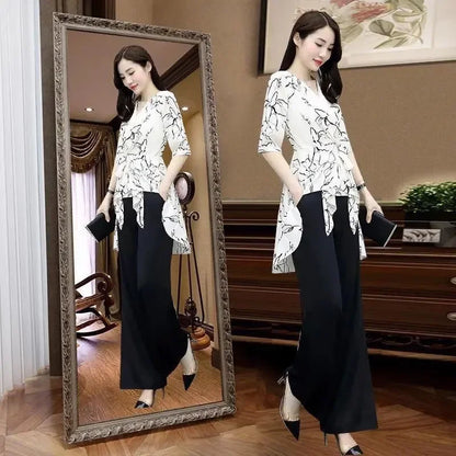 Women’s Wide Leg Pants & Half Sleeve Top Set