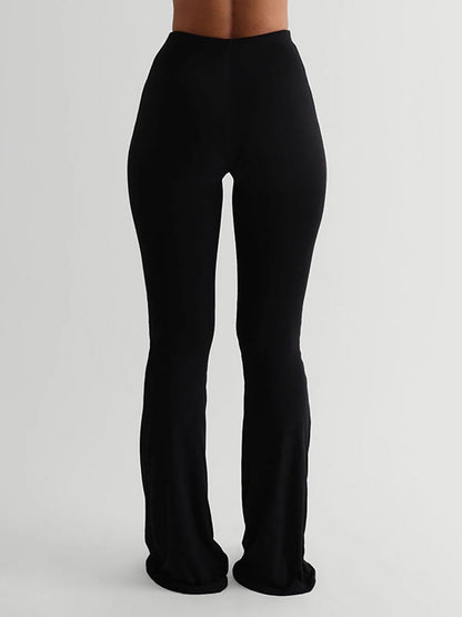 Women’s High Waist Flared Pants Trendy Bootcut Trousers
