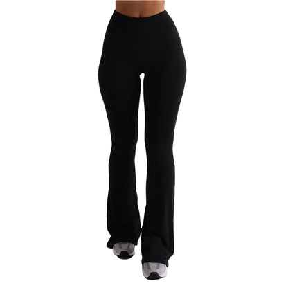 Women’s High Waist Flared Pants Trendy Bootcut Trousers