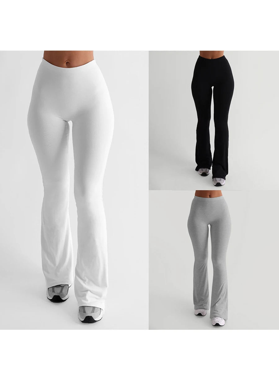 Women’s High Waist Flared Pants Trendy Bootcut Trousers