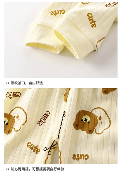 Kids Boys Girls Pure Cotton Warm Pajamas