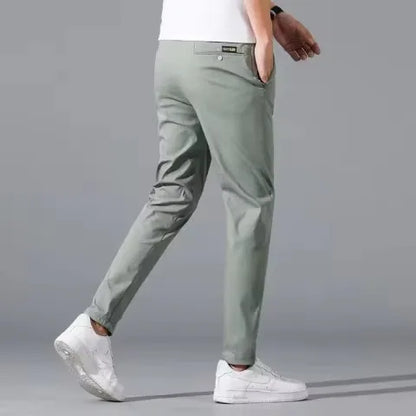 Men’s Ice Silk Golf Pants – Slim Straight Stretch Trousers