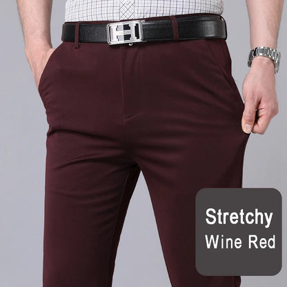 Men’s Smart Casual Black Trousers – Stretch Straight Fit