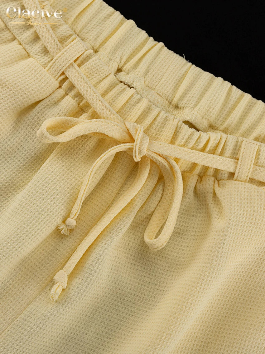 Loose Short Sleeve Shirt & High Waist Wide Leg Pants