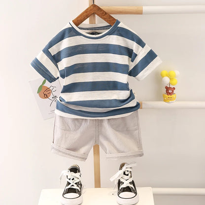 Baby Boys Summer Cotton Set – Stylish T-Shirt & Shorts Outfit