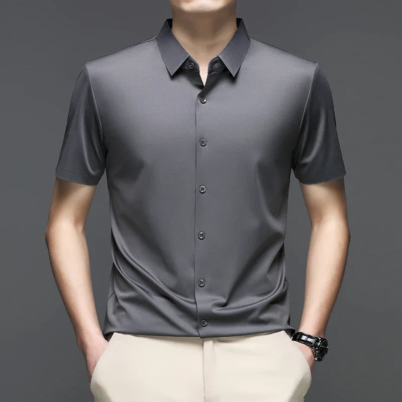 Business Casual Short Sleeved Shirt Comfortable and Versatile Top