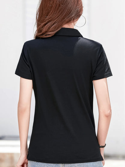 Women’s Chic Cotton Blend Shirt – Long Sleeve, Semi-Sheer