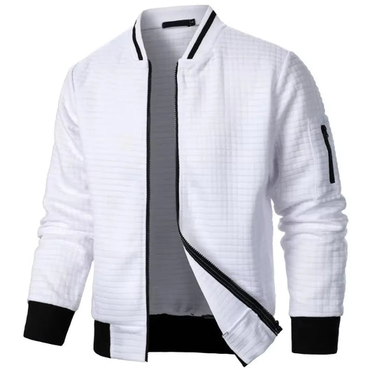 Men’s Zipper Baseball Jacket – Long Sleeve Streetwear Coat