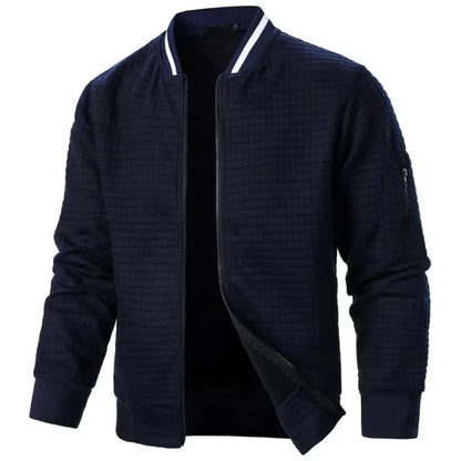 Men’s Zipper Baseball Jacket – Long Sleeve Streetwear Coat