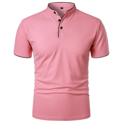 Men’s Stand Collar Short Sleeve T-Shirt