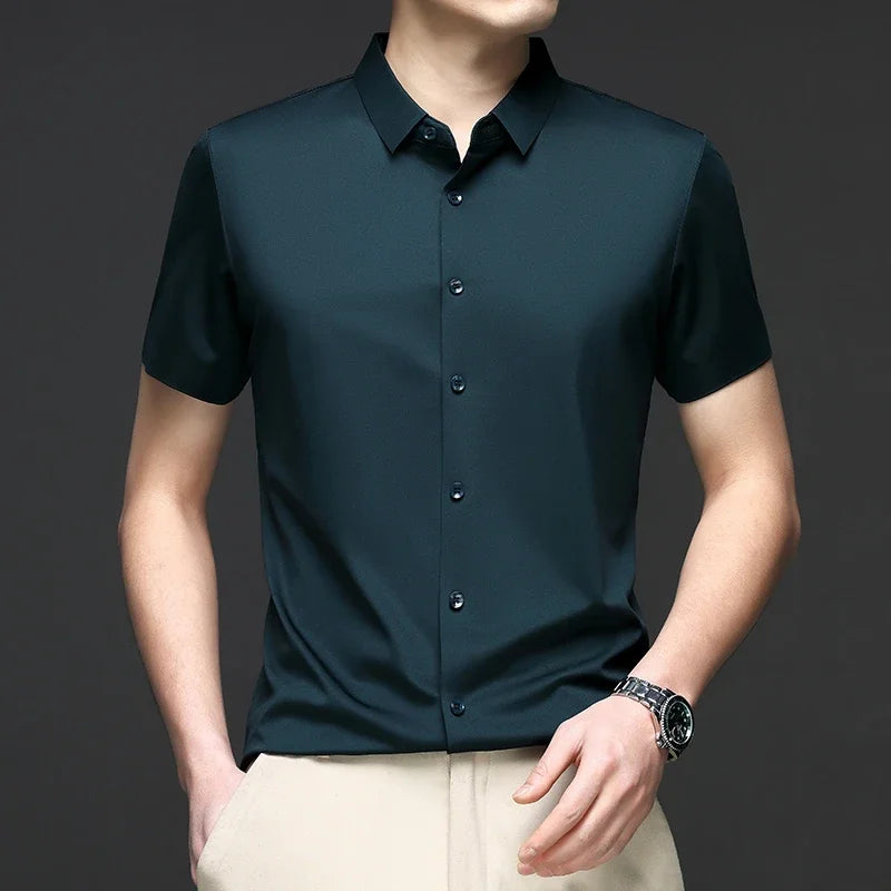 Business Casual Short Sleeved Shirt Comfortable and Versatile Top