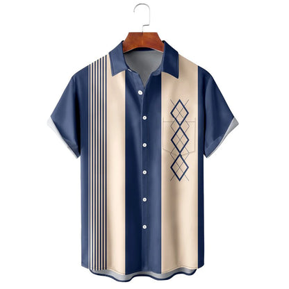 Men’s Summer Striped Short Sleeve Shirt – Casual Fashion