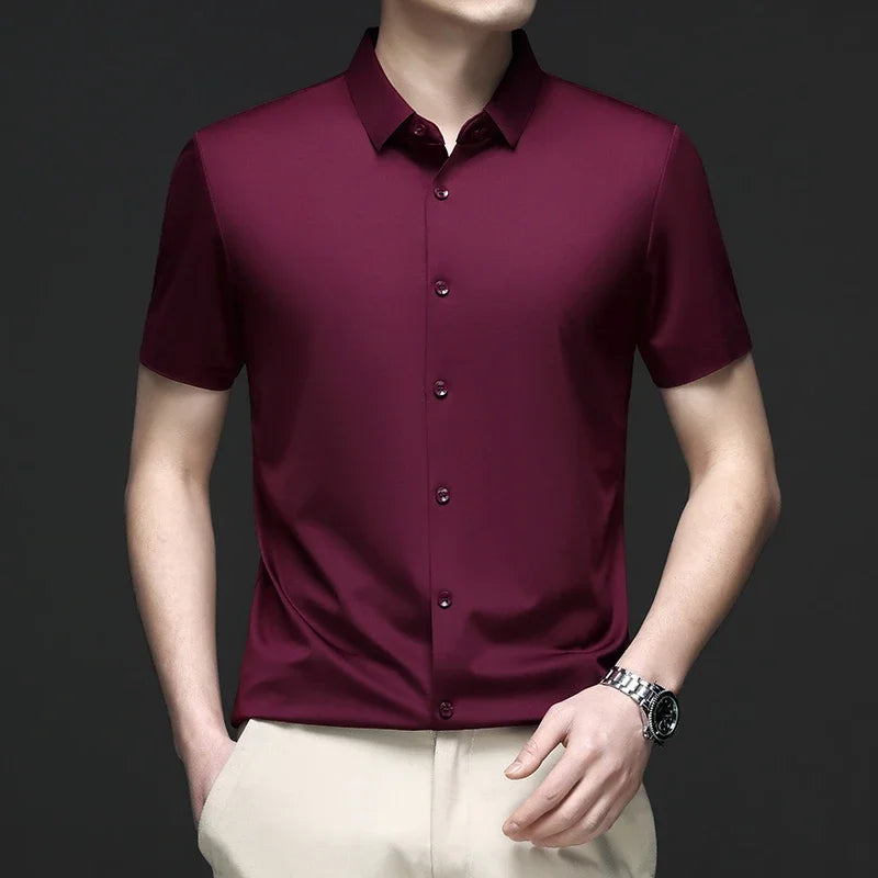 Business Casual Short Sleeved Shirt Comfortable and Versatile Top