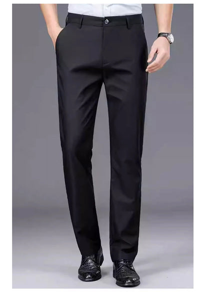 Men’s Smart Casual Black Trousers – Stretch Straight Fit